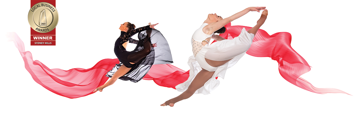 ballet dancers in front of red ribbon at APAC in Castle Hill